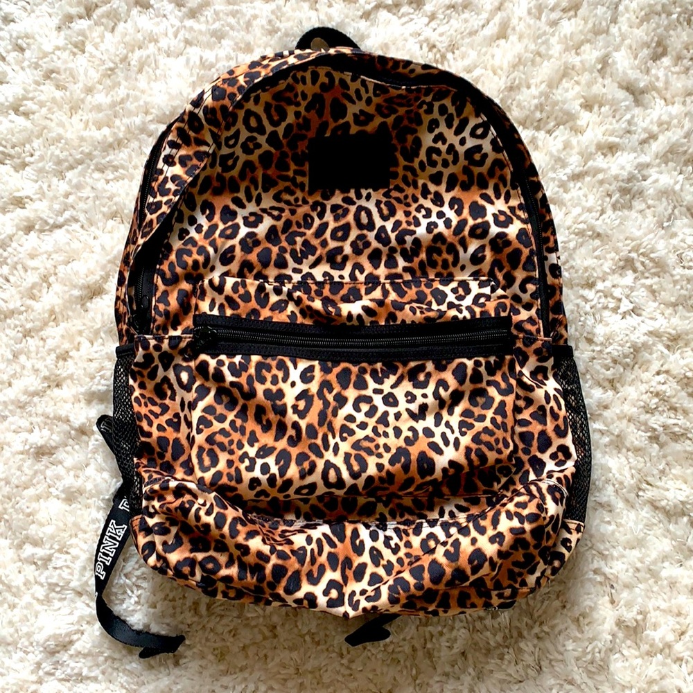 Victoria secret pink leopard backpack